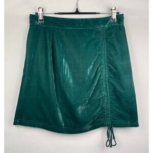 Free People Green Velvet Mini Skirt Size 2